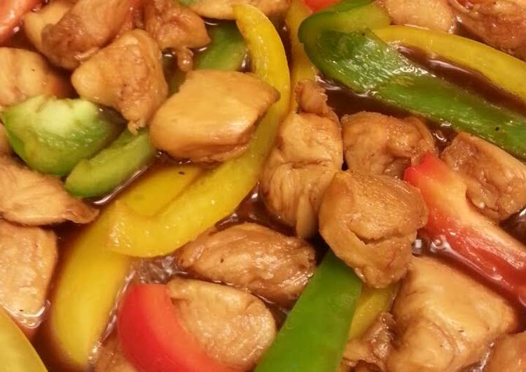 Simple Way to Prepare Speedy Teriyaki Chicken and Peppers