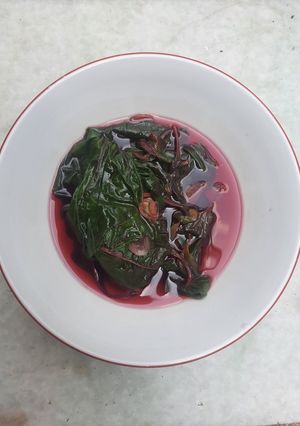 Foto resep Sayur Bening Bayam Merah dan Slice Beef Tumis Simple