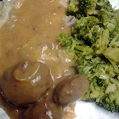 A picture of Mini beef patties in gravy.