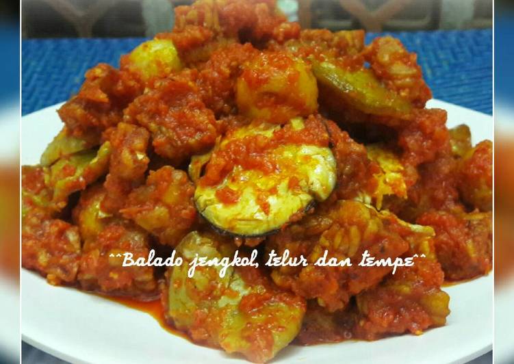 Balado jengkol, telur dan tempe
