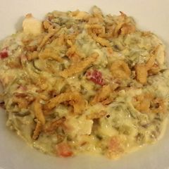 A picture of Cheesy Chicken Green Bean Casserole.