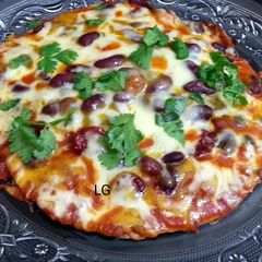 A picture of Kidney Beans Tortilla Pizza.