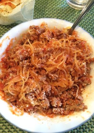 A picture of Spaghetti Squash Pasta.