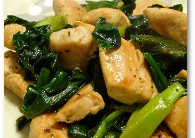 Recipe of Quick Stir-Fry with Garlic Soy Sauce Made by a Green Onion Lover