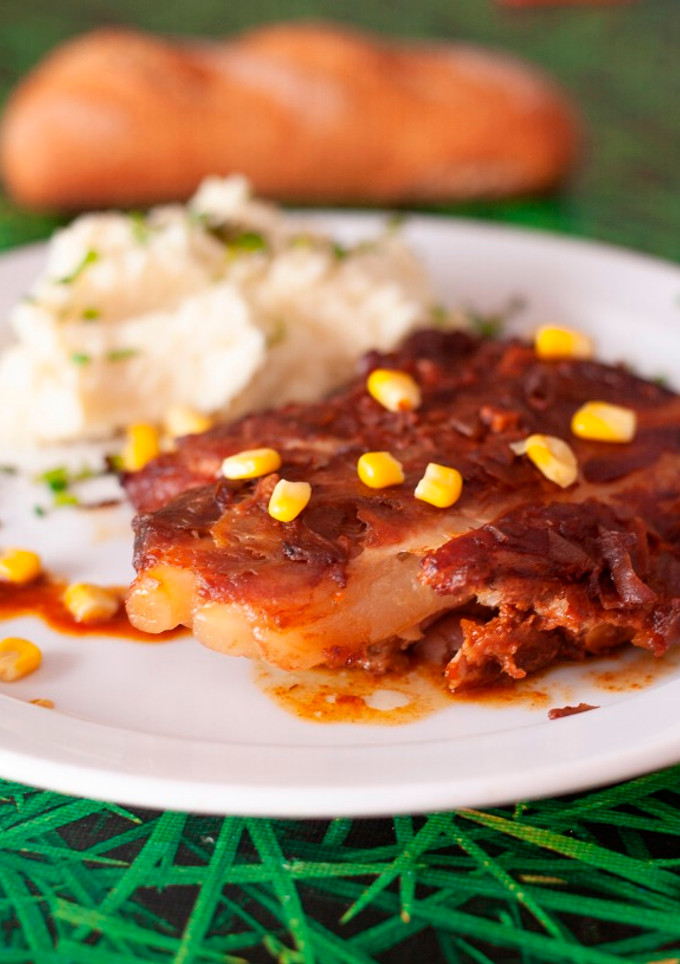 Una foto de Costillas con salsa americana en olla de cocción lenta (Slow cooker)