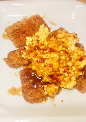 A picture of Vegan Tofu Cutlets! Chicken Nanban Style.
