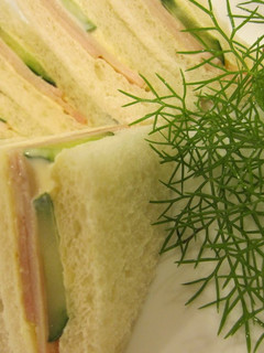 A picture of Juicy Sandwich with Ham & Cucumbers.