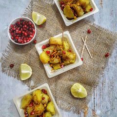 A picture of Sweet potato / shakarkandi chaat.