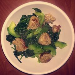 A picture of Spinach & Sausage Dish.