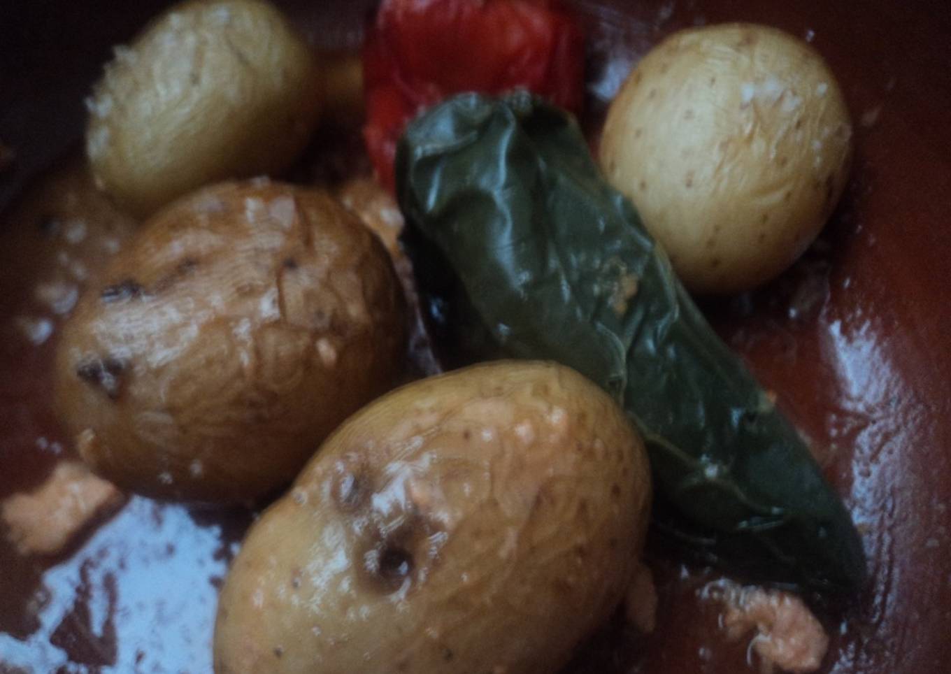 Papas blancas con chiles jalapeños campesinas de San Diego de alejandría. México