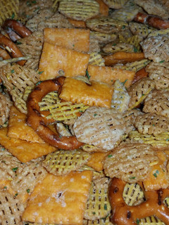 A picture of Ranch snack mix.