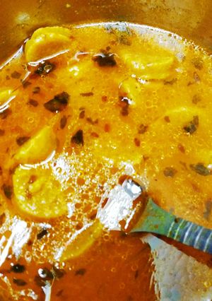 A picture of Gatte ki sabji.