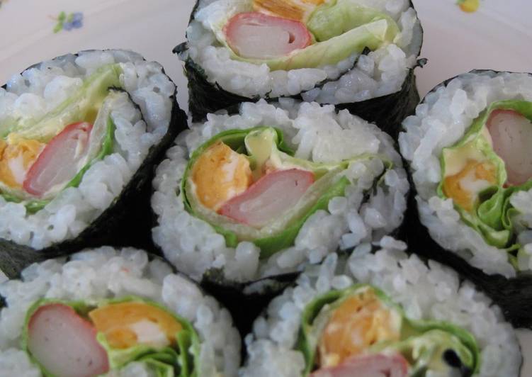 Easiest Way to Prepare Homemade Lettuce Sushi Rolls