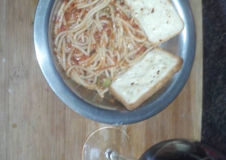 Recipe of Quick Spaghetti in Arabiatta sauce (veg)