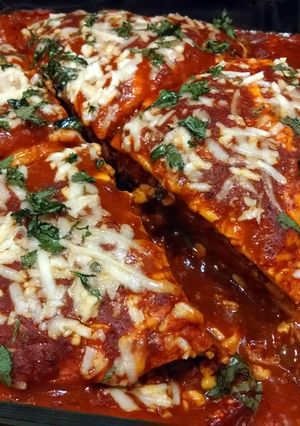 A picture of Pineapple Enchiladas.