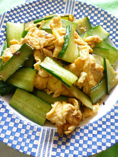 A picture of Chinese Cucumber and Egg Stir-Fry.