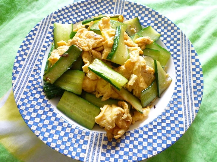 Easy Ways Prepare Recipes Chinese Cucumber and Egg Stir-Fry the Perfect Appealing.