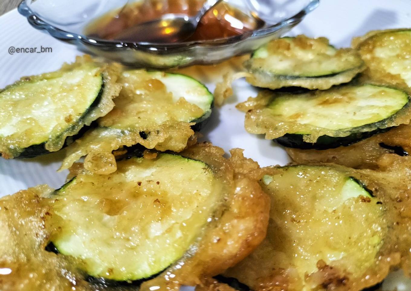 Calabacín en tempura con miel y Pedro Ximénez
