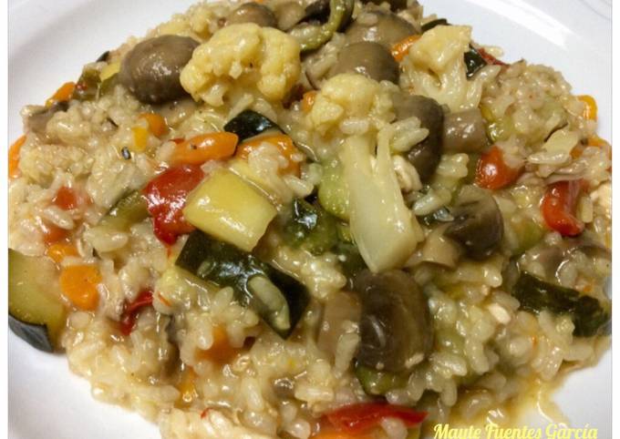 Risotto de verduras y champiñones Receta de Mayte Fuentes Garcia- Cookpad