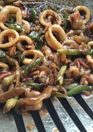 Foto resep Tumis cumi soas tiram