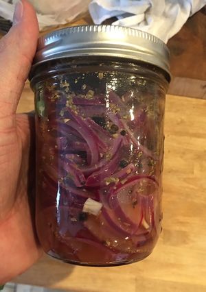 A picture of Mexican Pickled Onions.