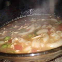 A picture of Vegetable and macaroni soup 😋.