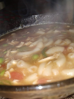 A picture of Vegetable and macaroni soup 😋.