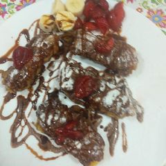A picture of Nutella banana Swiss rolls.