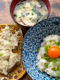 Japanese Shaomai, Kakitama Soup and Egg Rice for Lunch