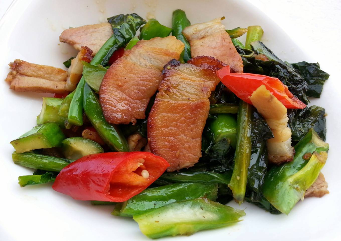 Chinese Broccoli With Roasted Pork