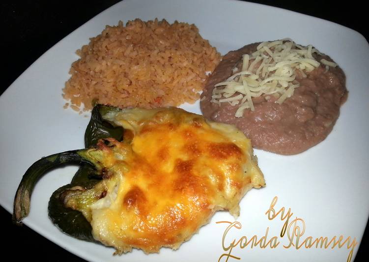 Easiest Way to Make Any-night-of-the-week Gorda&#39;s potato &amp; cheese stuffed Poblano peppers