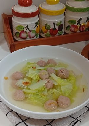Foto resep Sayur Bening Sawi Putih & Bakso