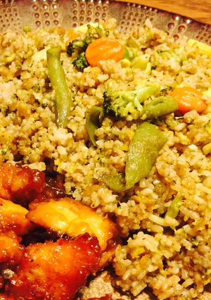 A picture of Savory Vegetable Fried Rice With Egg.
