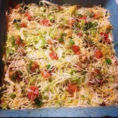 A picture of Mexican Layered Dip.