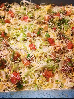 A picture of Mexican Layered Dip.