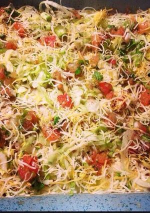 A picture of Mexican Layered Dip.