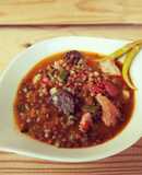 Lentejas con carne, embutido y hortalizas