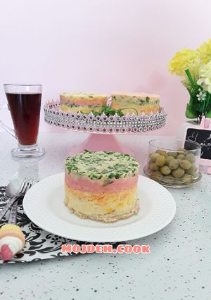 عکسی از دستور سالاد چند رنگ یه فینگر فود خوشمزه