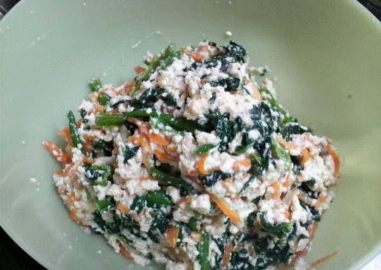 Simple Way to Prepare Super Quick Homemade Easy Spinach with Tofu Dressing