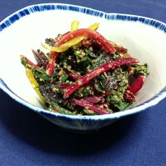 A picture of Swiss Chard With Sesame Sauce.
