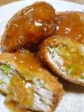 Cabbage Menchi Katsu (With Grated Onion Sauce)