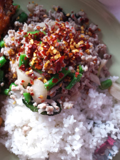 A picture of Mince pork with chilli and mint.