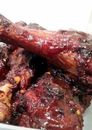 A picture of Habanero Pineapple BBQ sauce (Goes great with Chicken and Pork).