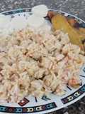 Arroz con pepitona y salchicha