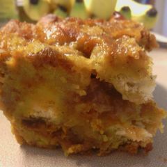 A picture of sunshines pumpkin bread pudding.