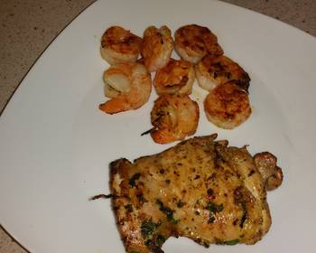 Unique Cuisine Cilantro lime chicken with grilled shrimp Delicious and Healthy