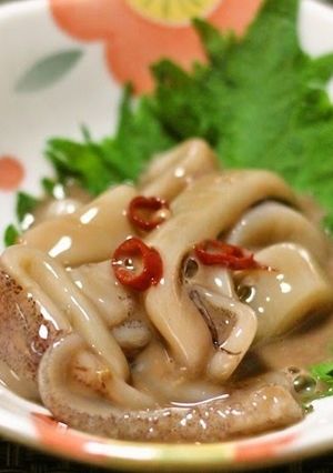 A picture of Fresh Seafood! Squid Shiokara.