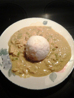 A picture of Chicken Curry over Rice.