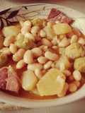 Judías blancas con coles de bruselas y patatas