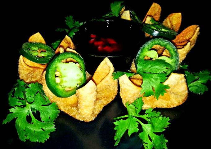 Step-by-Step Guide to Prepare Award-winning Mike&#39;s Green Chile Cream Cheese Wontons